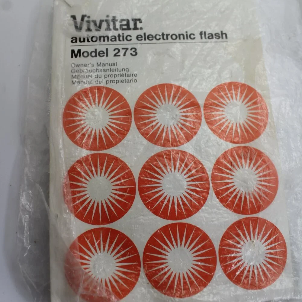 Vivitar Auto Thyristor Mdl# 273, 10 Ft Extension Cord, Stand Attachment, Manual